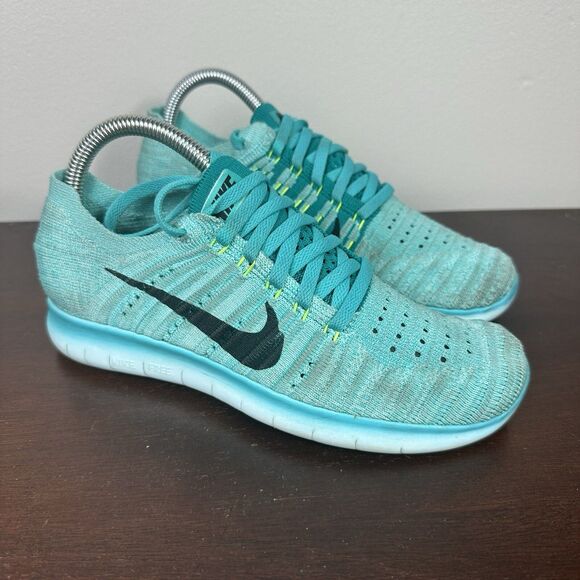 Nike Free RN Flyknit Womens Size 6 Running Hyper Turquoise Blue Shoes 831070-307 - Picture 3 of 6